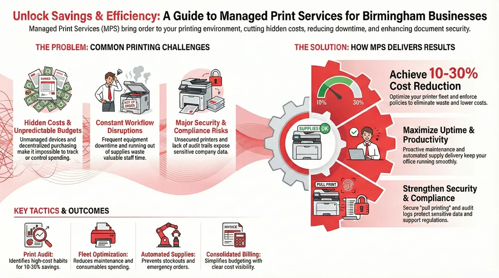 Infographic about Birmingham AL Managed Print Services & Cost Savings